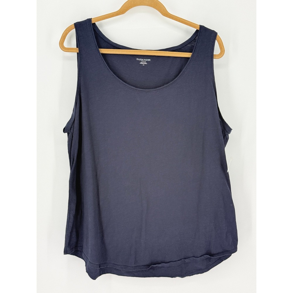 New Eileen Fisher Sleeveless Scoop Neck Cotton Layer Top Plus Size 1X Office